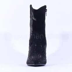 Women Una Healy Rainmaker Diamante Detail Boot - Black Sparkle