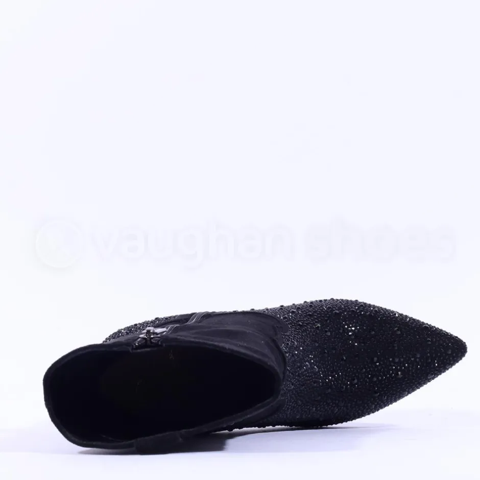 Women Una Healy Rainmaker Diamante Detail Boot - Black Sparkle