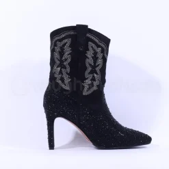 Women Una Healy Rainmaker Diamante Detail Boot - Black Sparkle