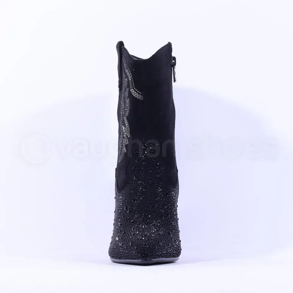 Women Una Healy Rainmaker Diamante Detail Boot - Black Sparkle