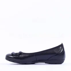 Women Gabor Raven Square Buckle Low Pomp - Black Lea
