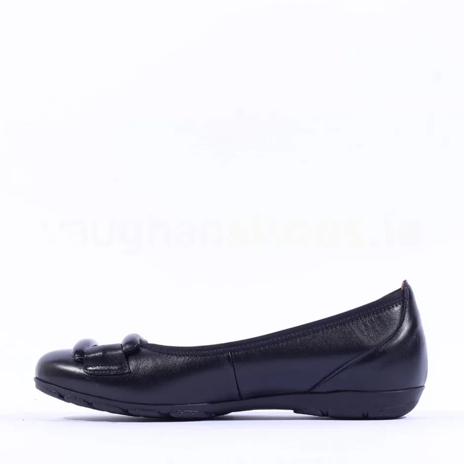 Women Gabor Raven Square Buckle Low Pomp - Black Lea