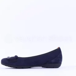 Women Gabor Raven Square Buckle Low Pomp - Navy Suede