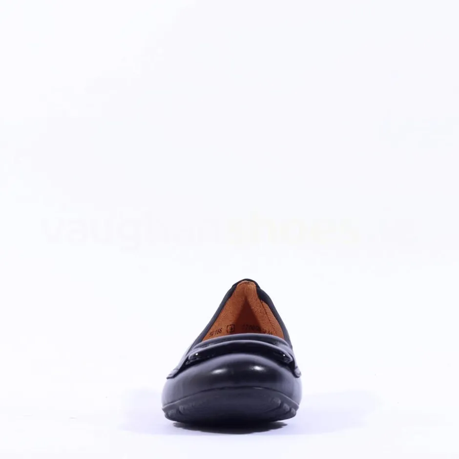 Women Gabor Raven Square Buckle Low Pomp - Black Lea