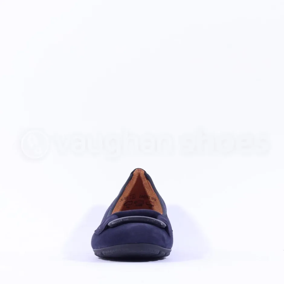 Women Gabor Raven Square Buckle Low Pomp - Navy Suede