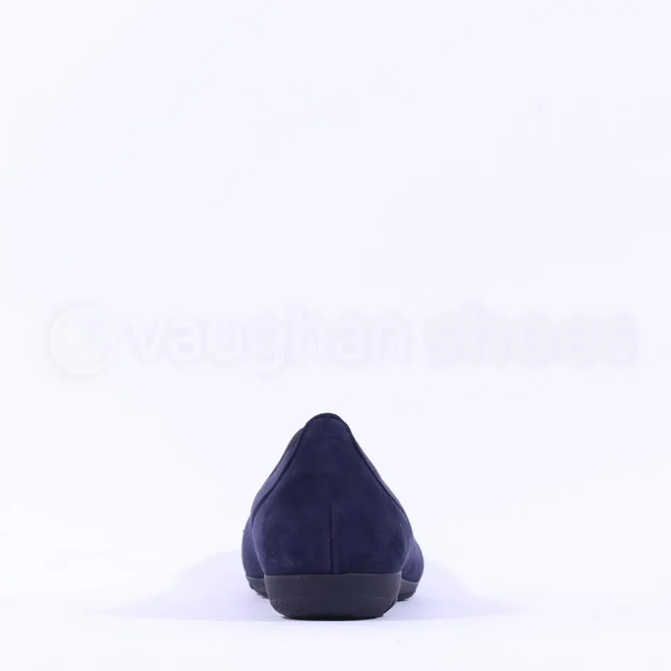 Women Gabor Raven Square Buckle Low Pomp - Navy Suede