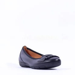 Women Gabor Raven Square Buckle Low Pomp - Black Lea