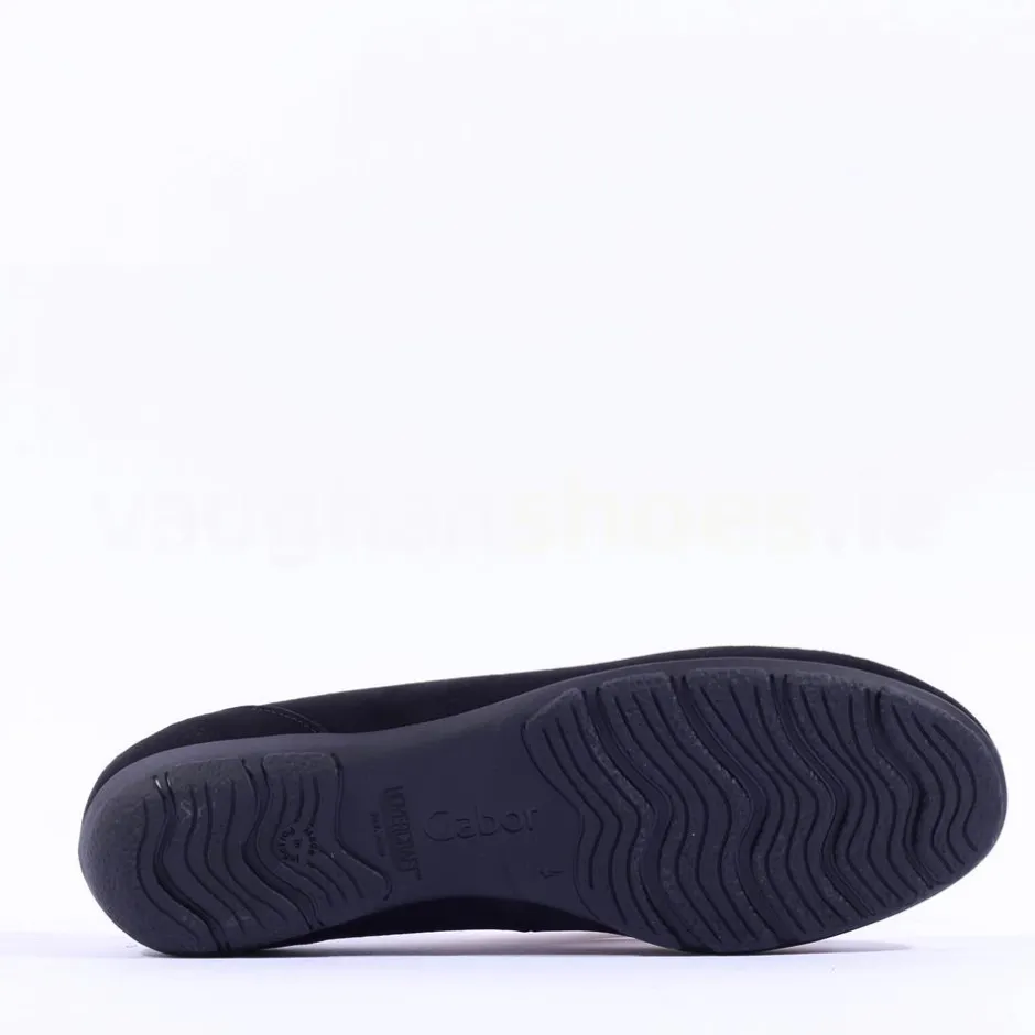 Women Gabor Raven Square Buckle Low Pomp - Black Suede