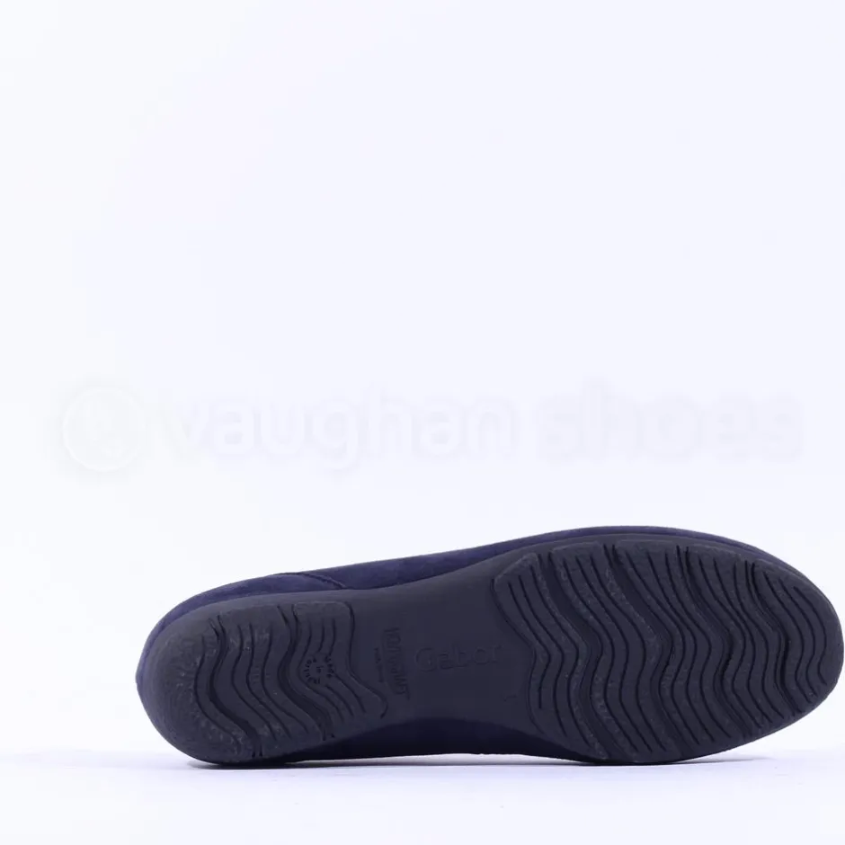 Women Gabor Raven Square Buckle Low Pomp - Navy Suede