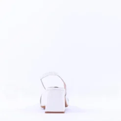 Women Wonders Rebeca Slingback Block Heel - White Patent