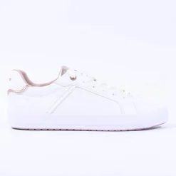 Women S.Oliver Regan Laced Casual Trainer - White Rose Gold