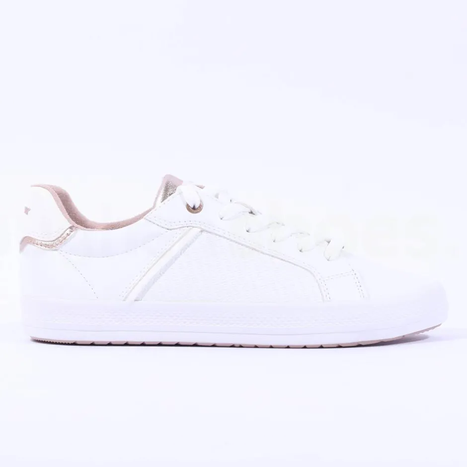 Women S.Oliver Regan Laced Casual Trainer - White Rose Gold