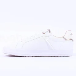 Women S.Oliver Regan Laced Casual Trainer - White Rose Gold