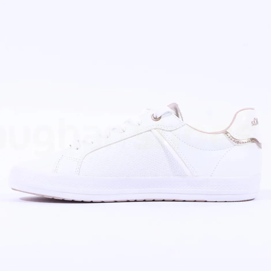 Women S.Oliver Regan Laced Casual Trainer - White Rose Gold