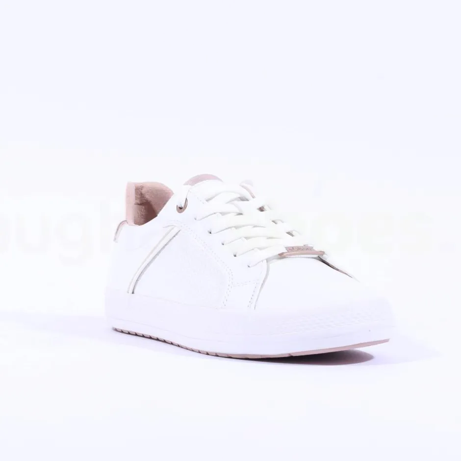 Women S.Oliver Regan Laced Casual Trainer - White Rose Gold