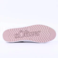 Women S.Oliver Regan Laced Casual Trainer - White Rose Gold