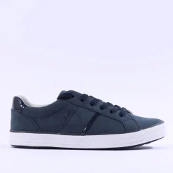 Women S.Oliver Regan Laced Side Panel Trainer - Navy