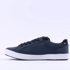 Women S.Oliver Regan Laced Side Panel Trainer - Navy