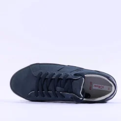 Women S.Oliver Regan Laced Side Panel Trainer - Navy