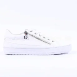 Women S.Oliver Regan Side Zip Casual Trainer - White