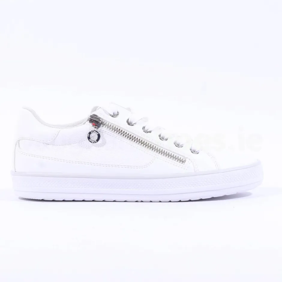 Women S.Oliver Regan Side Zip Casual Trainer - White