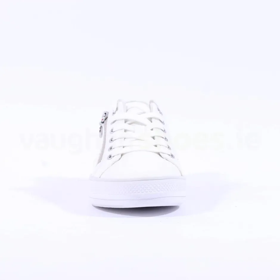 Women S.Oliver Regan Side Zip Casual Trainer - White