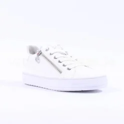 Women S.Oliver Regan Side Zip Casual Trainer - White