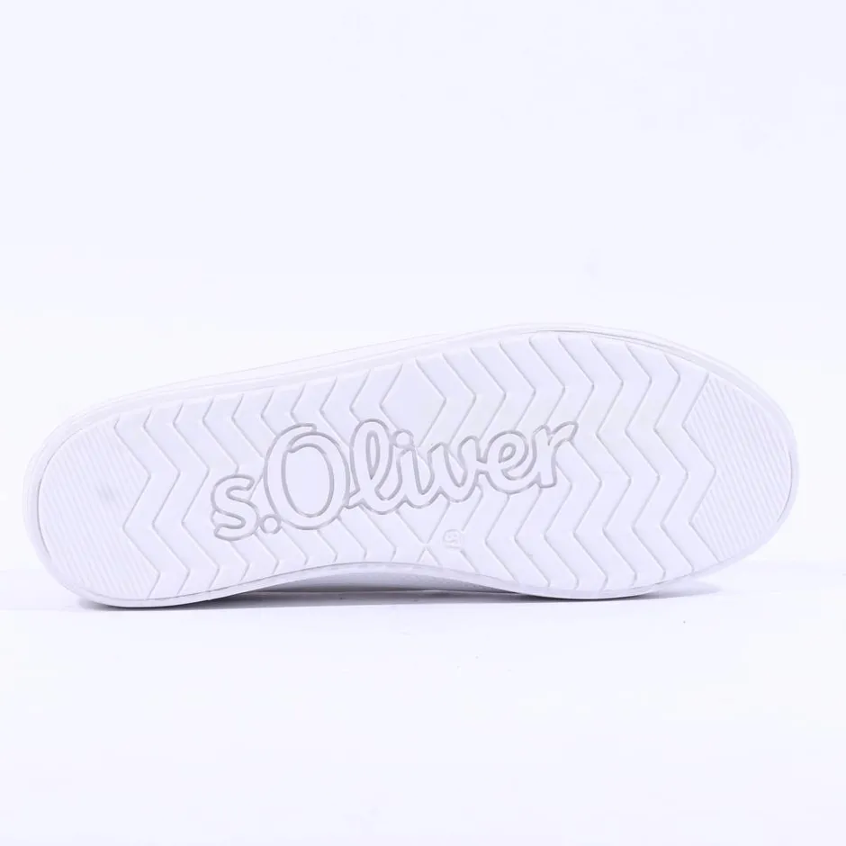 Women S.Oliver Regan Side Zip Casual Trainer - White