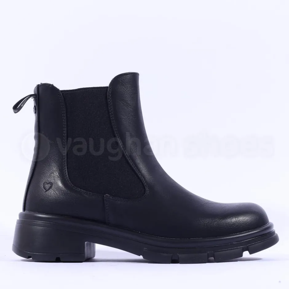 Women Heavenly Feet Remy Gusset Ankle Boot - Black