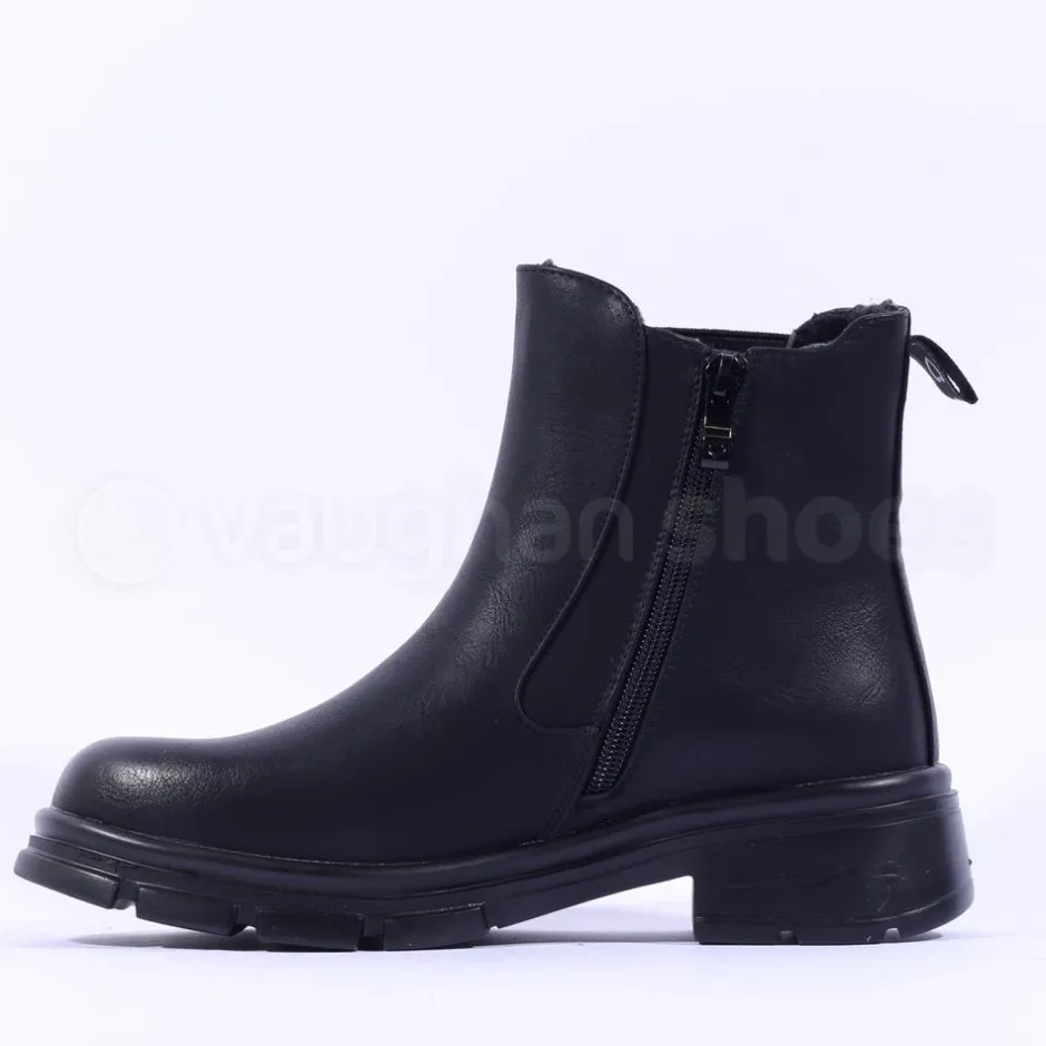 Women Heavenly Feet Remy Gusset Ankle Boot - Black
