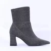 Women Tamaris Reyna Pointed Sparkle Ankle Boot - Pewter Shimmer