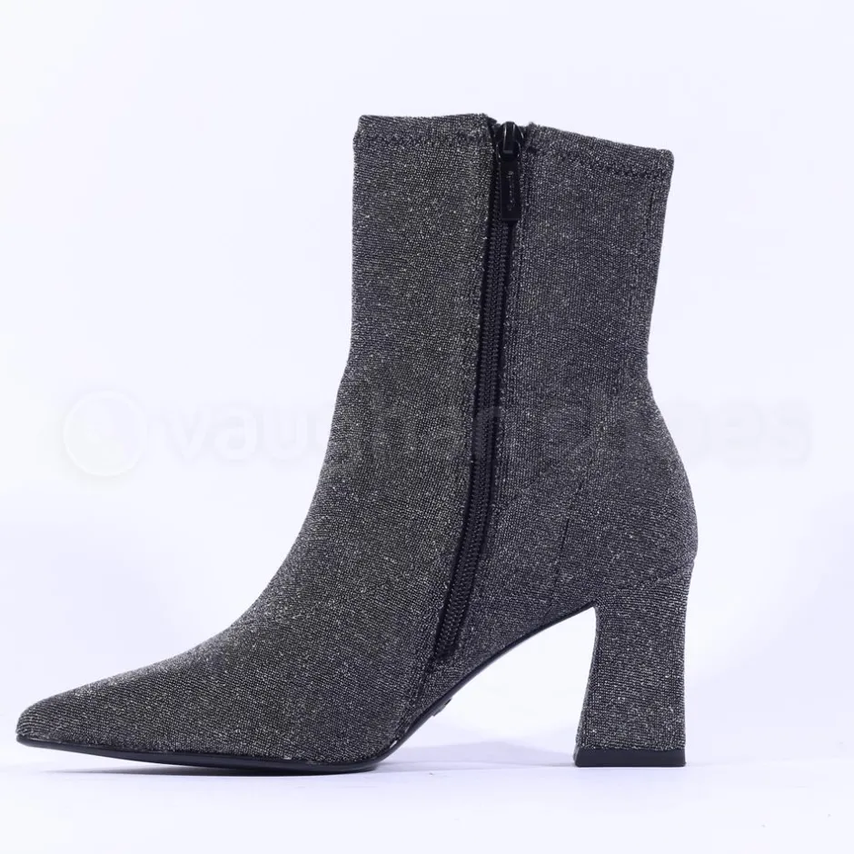 Women Tamaris Reyna Pointed Sparkle Ankle Boot - Pewter Shimmer