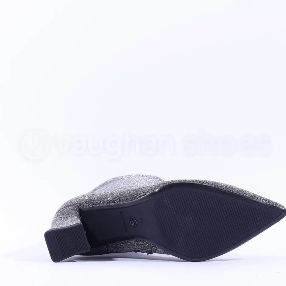 Women Tamaris Reyna Pointed Sparkle Ankle Boot - Pewter Shimmer