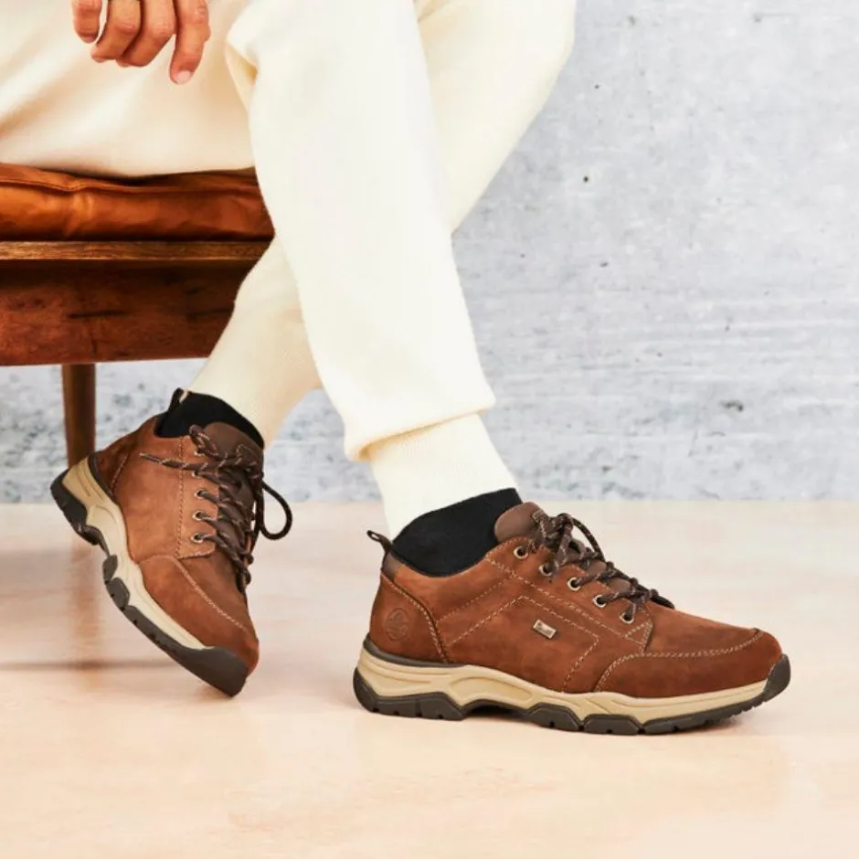 Rieker Men Rieker Bendigo Laced Tex Shoe - Brown Nubuck