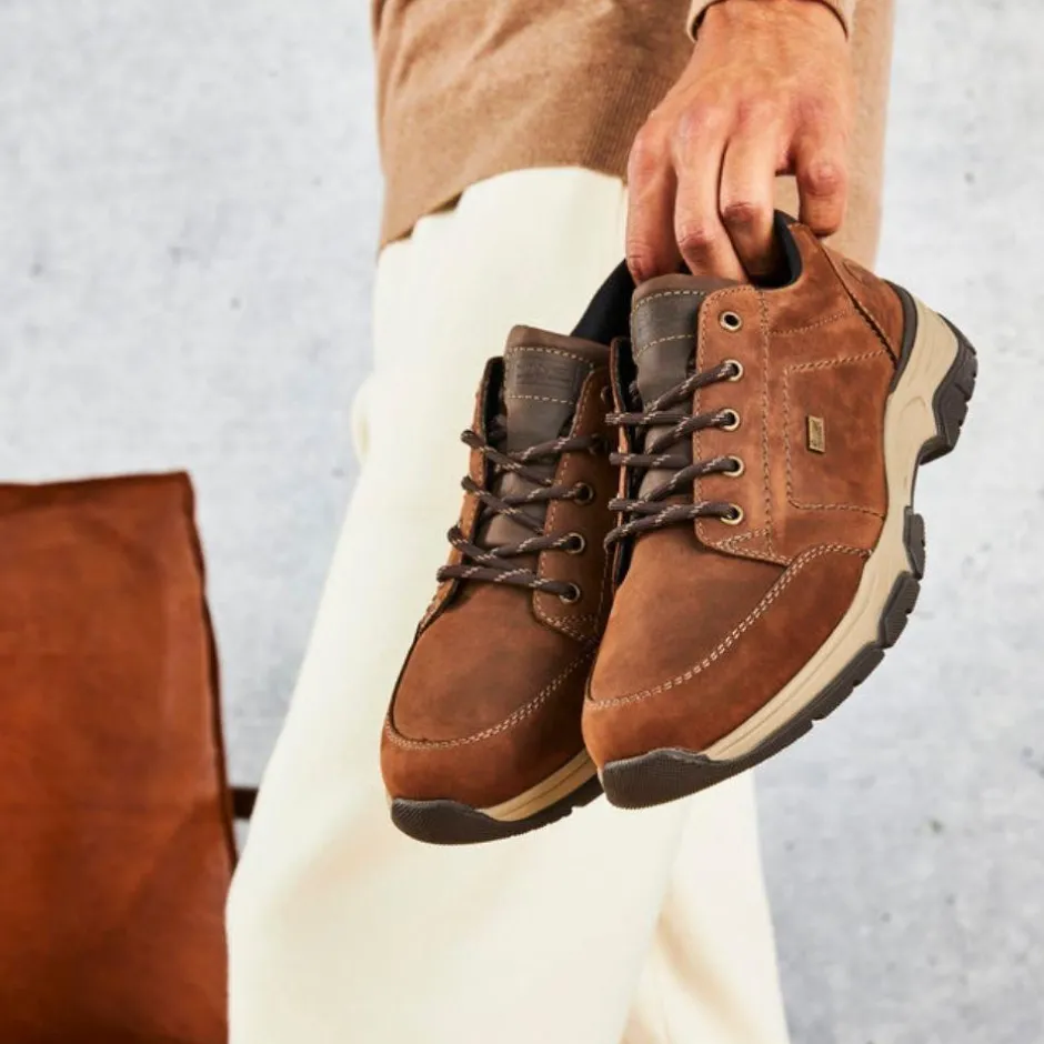 Rieker Men Rieker Bendigo Laced Tex Shoe - Brown Nubuck