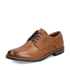 Rieker Men Rieker Laced Plain Toe Shoe - Brown Leather