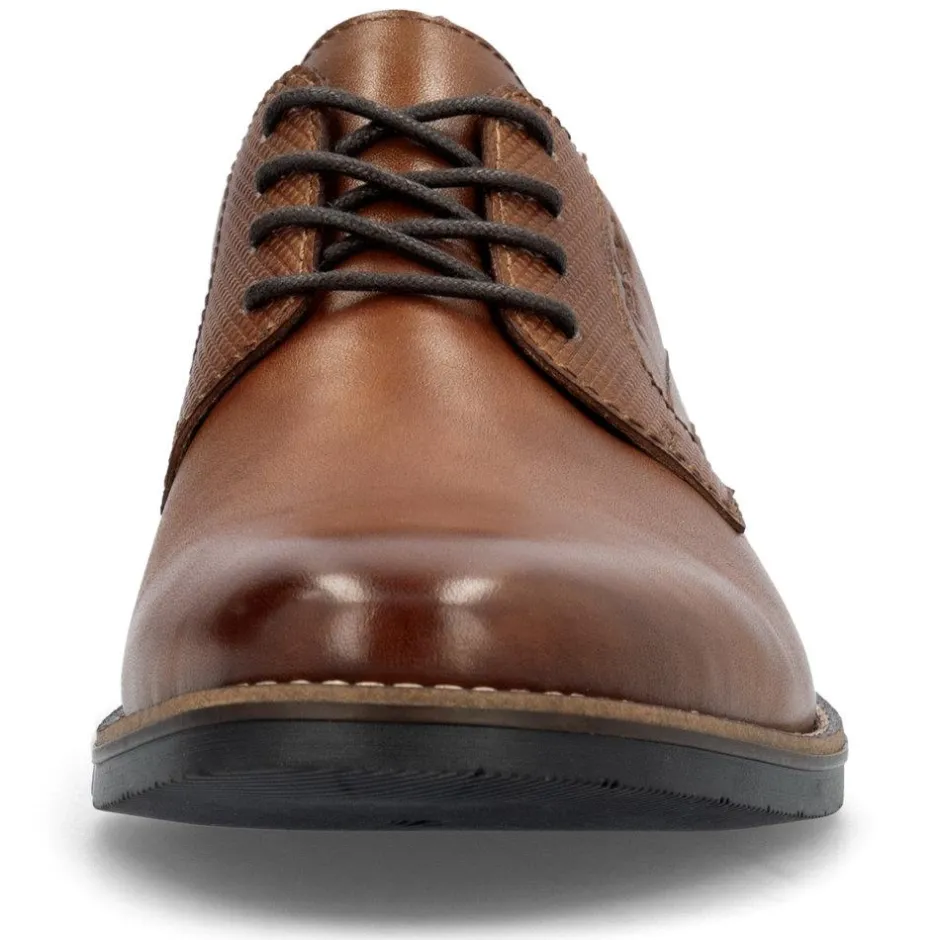 Rieker Men Rieker Laced Plain Toe Shoe - Brown Leather