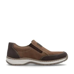 Rieker Men Rieker Slip On Shoe Wide Fit - Brown Combination