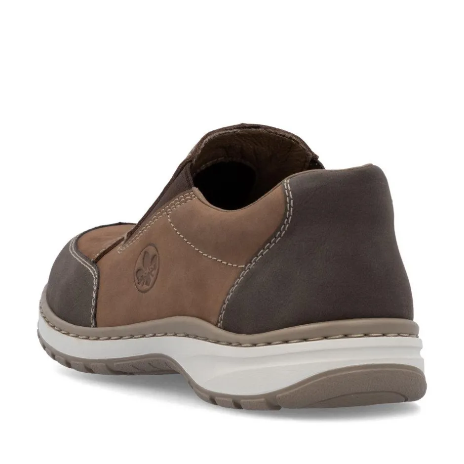 Rieker Men Rieker Slip On Shoe Wide Fit - Brown Combination