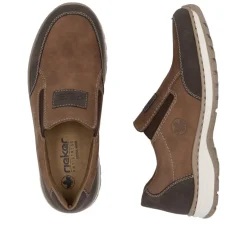 Rieker Men Rieker Slip On Shoe Wide Fit - Brown Combination