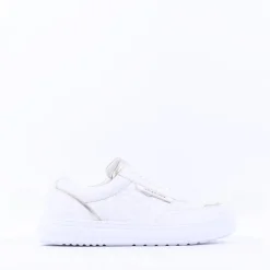 Women Peter Kaiser Rimini Quilted Lace Trainer - White Gold Leather