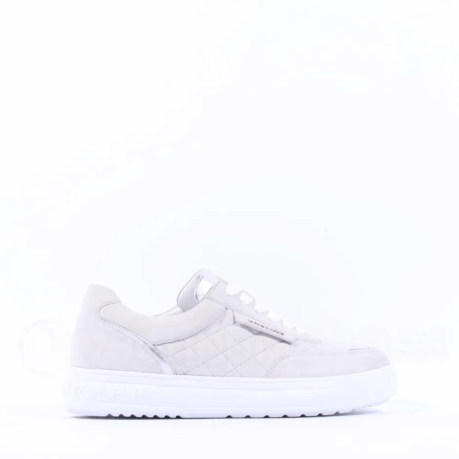 Women Peter Kaiser Rimini Quilted Lace Trainer - Light Grey Leather