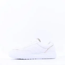 Women Peter Kaiser Rimini Quilted Lace Trainer - White Gold Leather