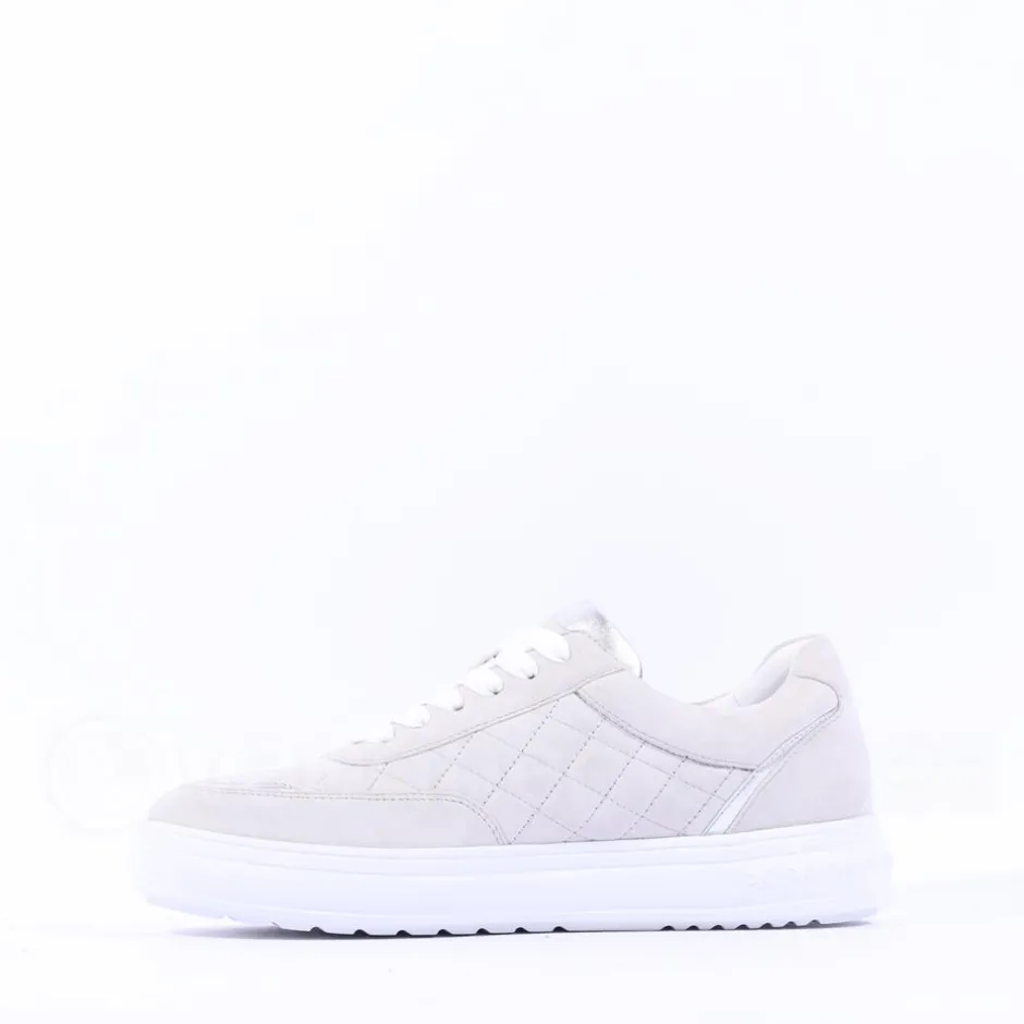 Women Peter Kaiser Rimini Quilted Lace Trainer - Light Grey Leather