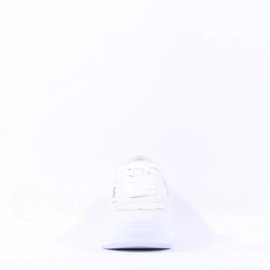 Women Peter Kaiser Rimini Quilted Lace Trainer - White Gold Leather