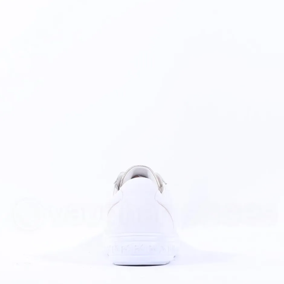 Women Peter Kaiser Rimini Quilted Lace Trainer - White Gold Leather