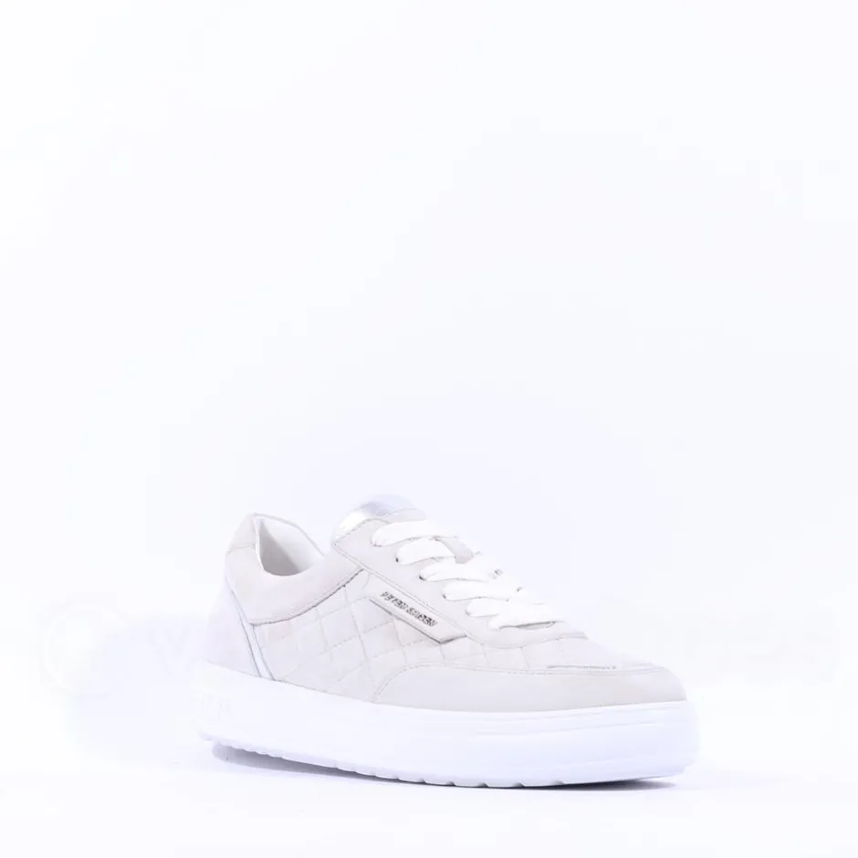 Women Peter Kaiser Rimini Quilted Lace Trainer - Light Grey Leather