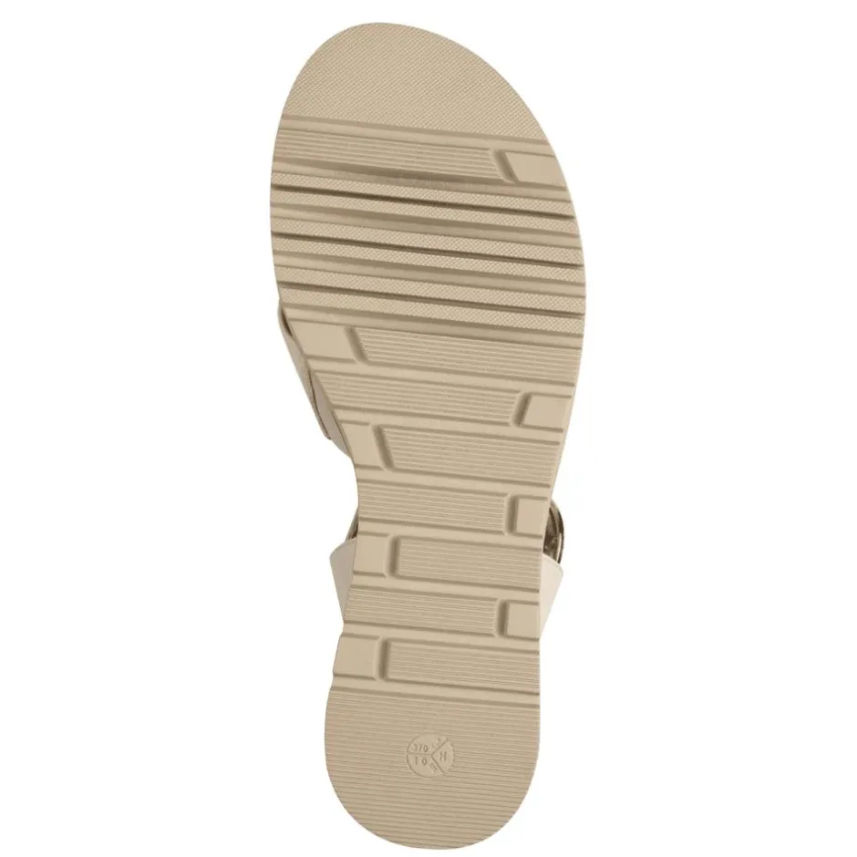 Women Jana Rito Cross Strap Weave Wedge Sandal - Beige
