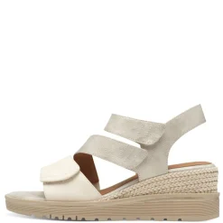 Women Jana Rito Velcro Strap Wedge Sandal - Beige Gold