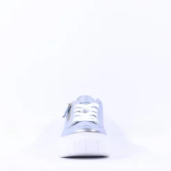 Women Gabor Rivazza Platform Wedge Zip Trainer - Blue Grey Leather